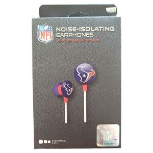 NFL Houston Texans Football iHip Noise-Isolating Earphones Ear Phone Buds